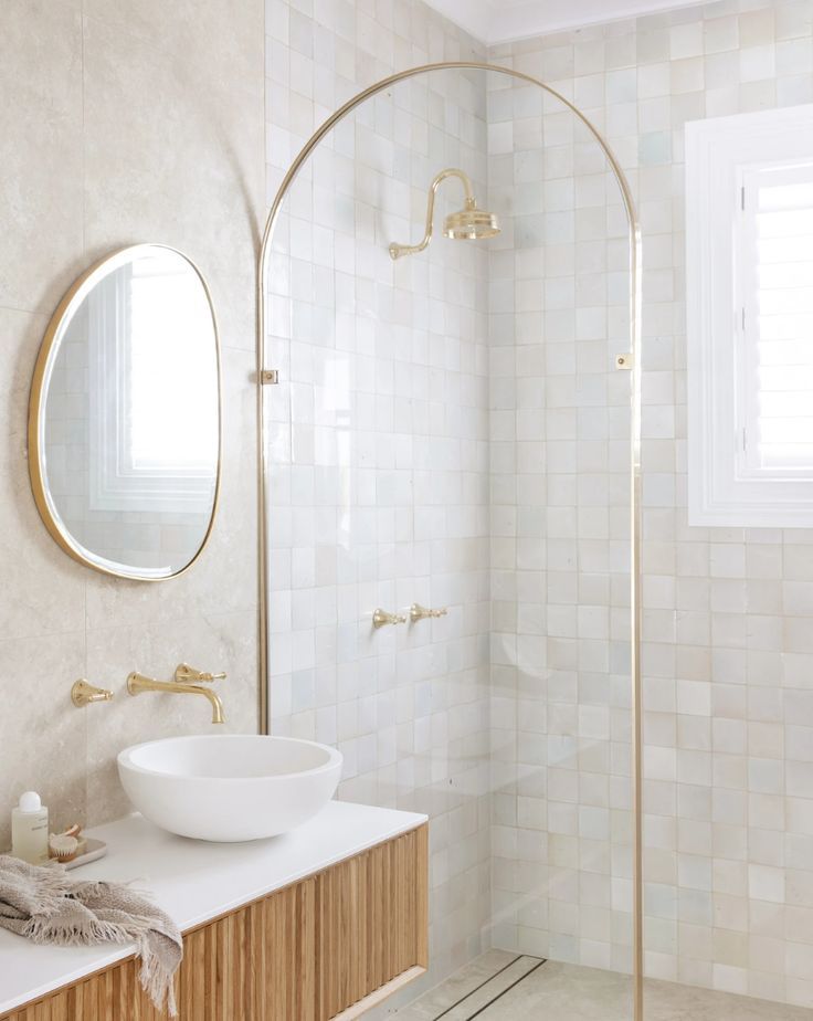 Arch Framed Shower Screen - Three Birds Renovations