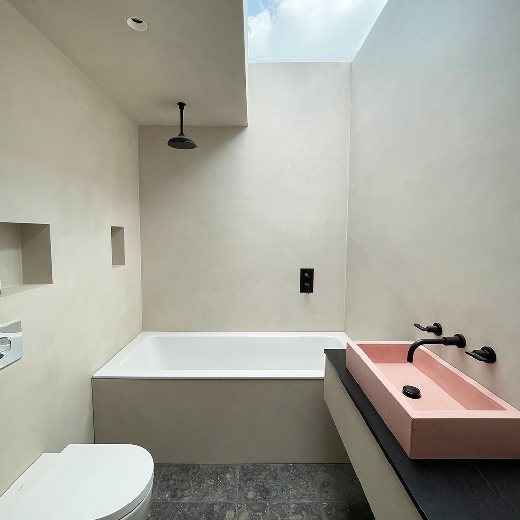 microcement vs tiles bathroom