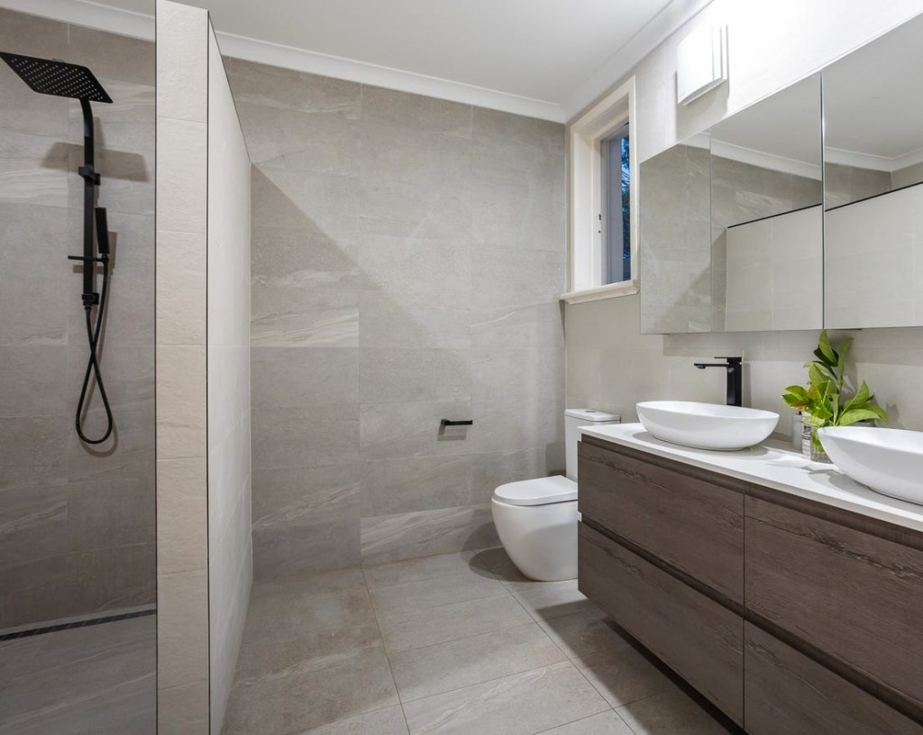 No Glass Shower Bathroom