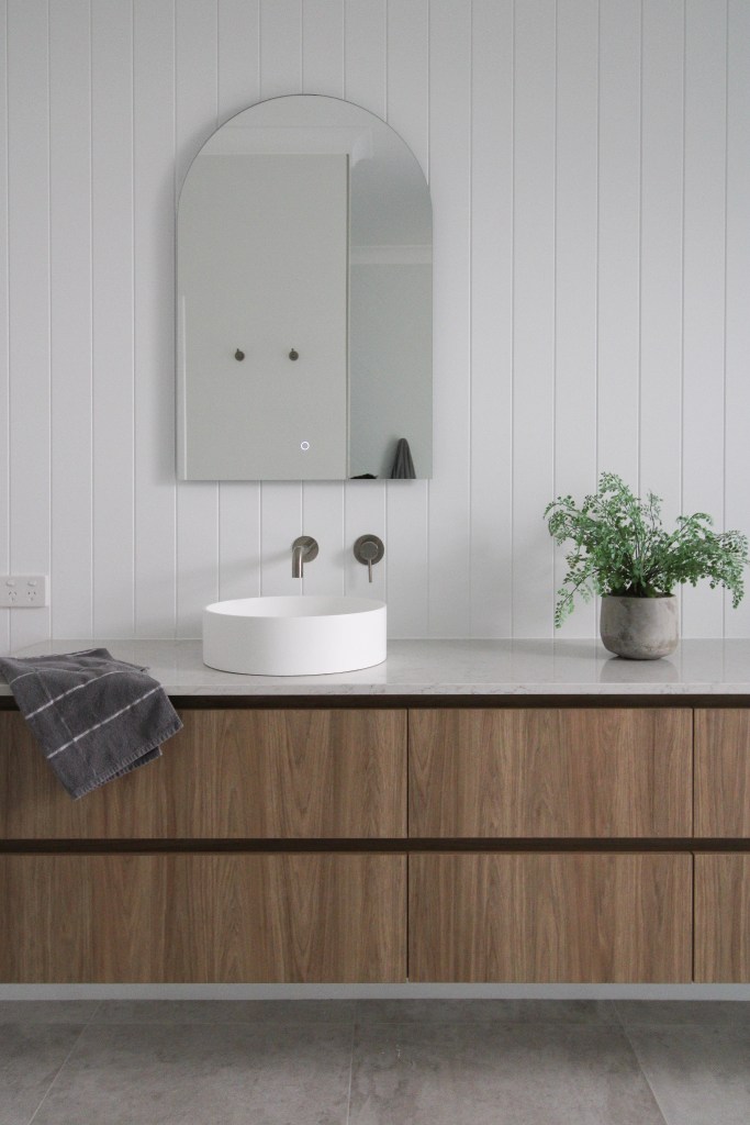 VJ panels on bathroom